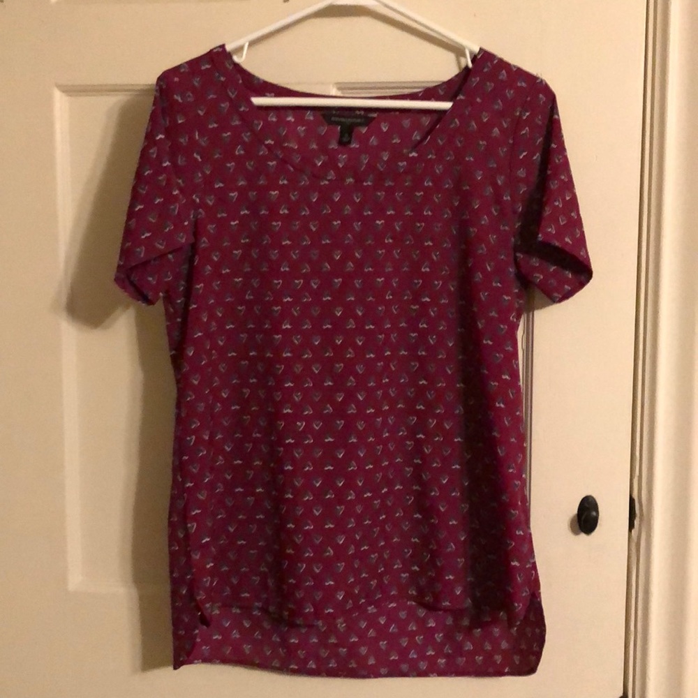 Heart Patterned Woven Blouse